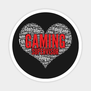 Gaming Supervisor Heart Shape Word Cloud Design design Magnet